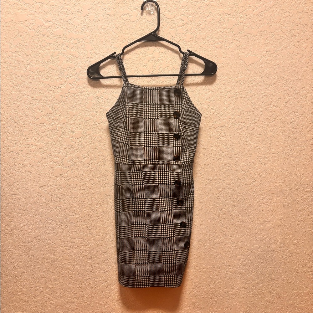 Wild Fable Black and White Plaid Mini Dress